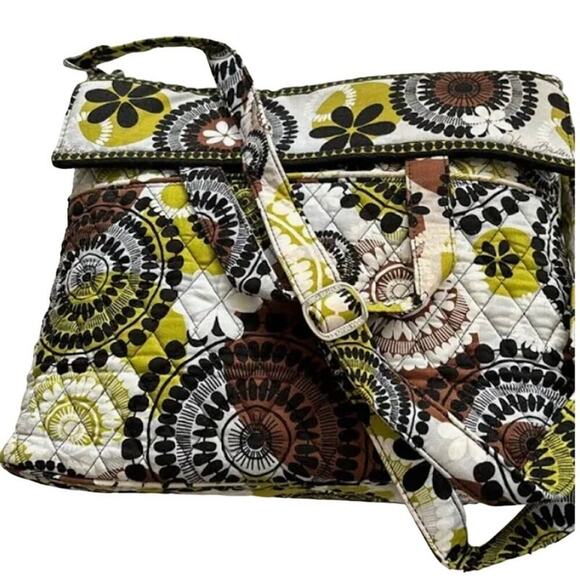 VERA BRADLEY Convertible Crossbody Shoulder Hand Bag Cocoa Moss - Picture 2 of 13